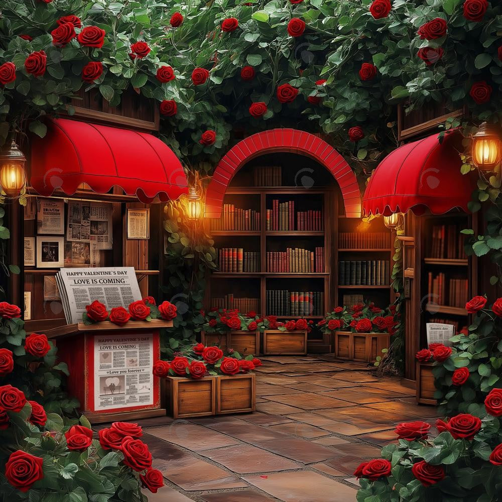 Allenjoy Valentine Vintage Library Newspaper Photography Backdrop Gbsx-01294