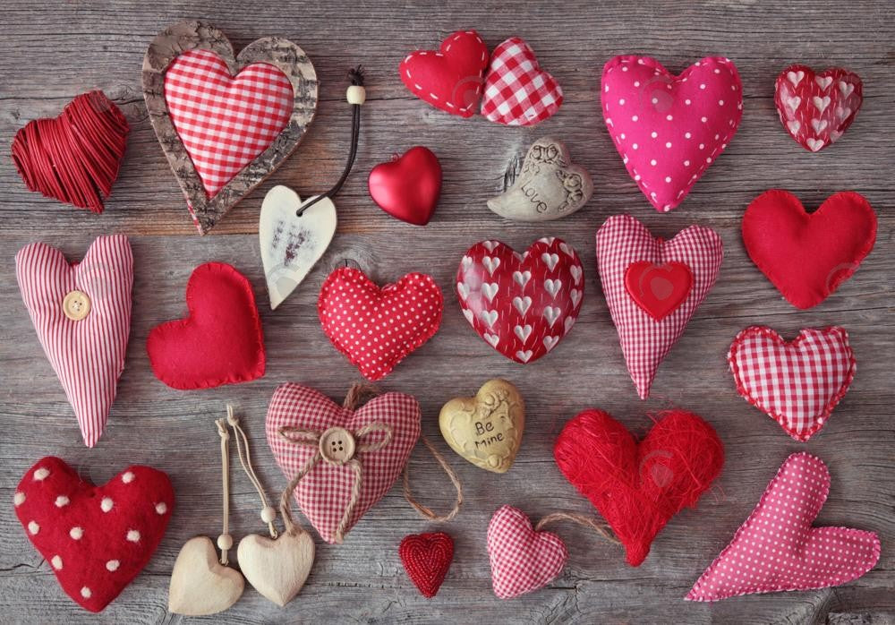 Allenjoy Valentine Vintage Wooden Rustic Hearts Photography Backdrop Gbsx-01239