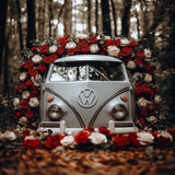 Allenjoy Valentine Volkswagen Bus With Flowers Arch Photography Backdrop Gbsx-01436