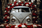 Allenjoy Valentine Volkswagen Bus With Flowers Arch Photography Backdrop Gbsx-01436