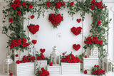 Allenjoy Valentine White Vintage Wall With Flower Photography Backdrop Gbsx-01309
