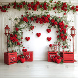 Allenjoy Valentine White Vintage Wall With Flower Photography Backdrop Gbsx-01310