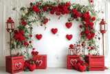 Allenjoy Valentine White Vintage Wall With Flower Photography Backdrop Gbsx-01310