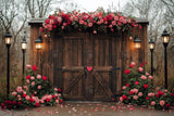 Allenjoy Valentine Wooden Barn Door Photography Backdrop Gbsx-01385
