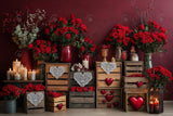 Allenjoy Valentine Wooden Floral Heart Photography Backdrop Gbsx-01381