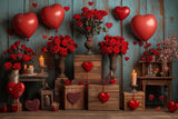 Allenjoy Valentine Wooden Floral Heart Photography Backdrop Gbsx-01382