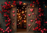 Allenjoy Valentine Wooden Flower Barn Door Photography Backdrop Gbsx-01288