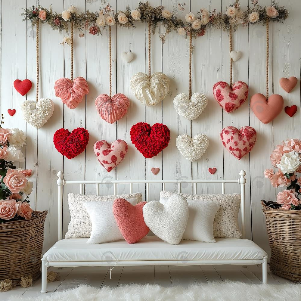 Allenjoy Valentine Wooden Wall Headboard Photography Backdrop Gbsx-01352
