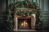 Allenjoy Vintage Christmas Fireplace Photography Backdrop Gbsx-00894