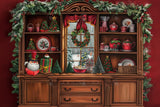 Allenjoy Vintage Red Christmas Kitchen Photography Backdrop Gbsx-00298