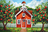 Allenjoy Vintage Red School House Photography Backdrop Gbsx-00390