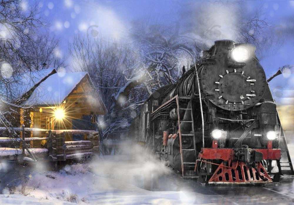 Allenjoy Vintage Steam Train Photography Backdrop Gbsx-01070