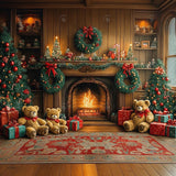 Allenjoy Warm Christmas Corner Fireplace Photography Backdrop Gbsx-01015