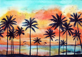 Allenjoy Watercolor Tropical Landscape Photography Backdrop Gbsx-00395