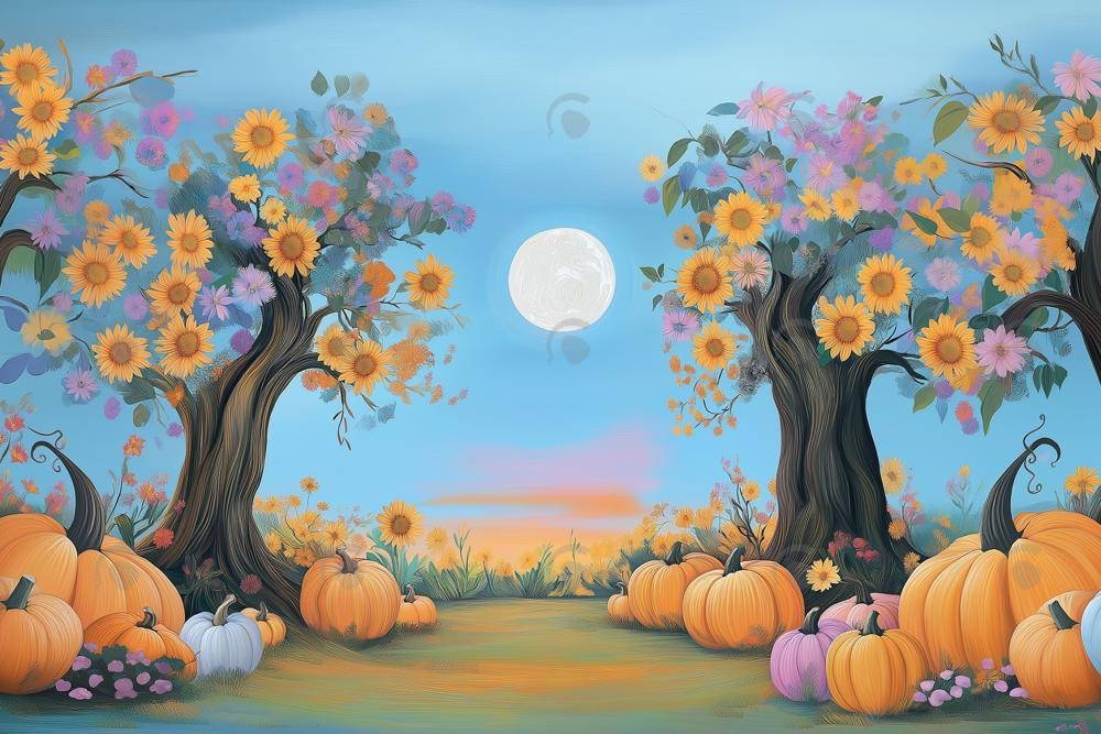 Allenjoy Whimsical Autumn Tree Photography Backdrop Gbsx-01168