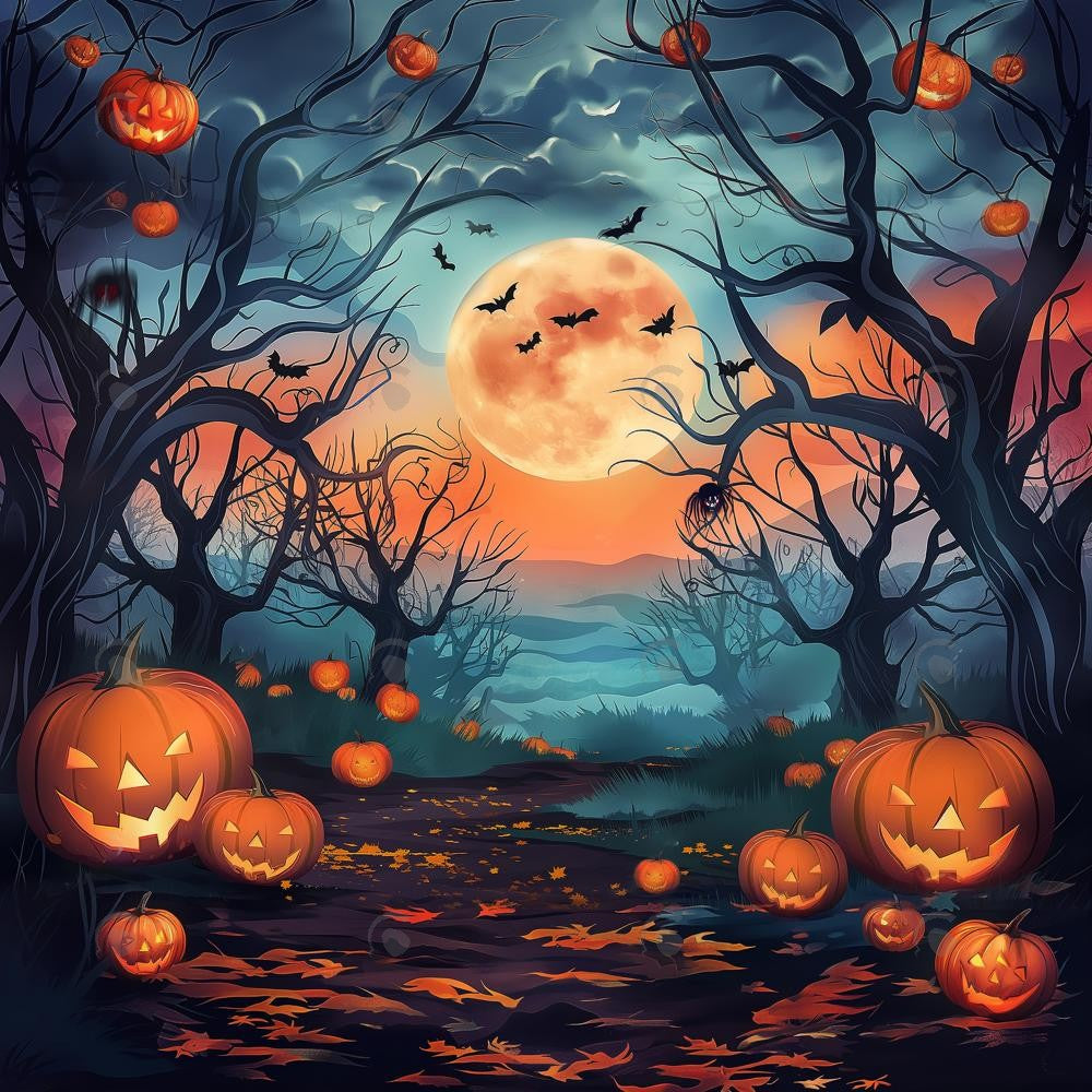 Allenjoy Whimsical Halloween Forest Photography Backdrop Gbsx-00991