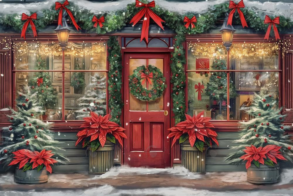 Allenjoy Winter Bloom Mall Photography Backdrop Gbsx-00879