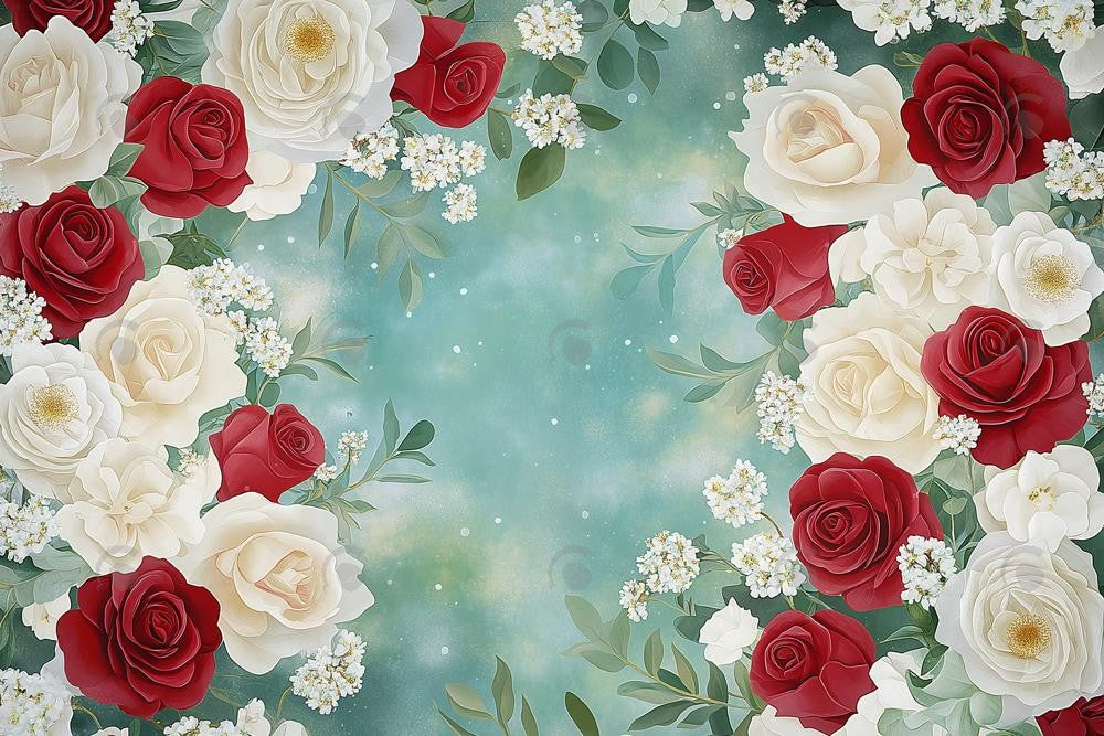 Allenjoy Winter Christmas Floral Art Photography Backdrop Gbsx-01192