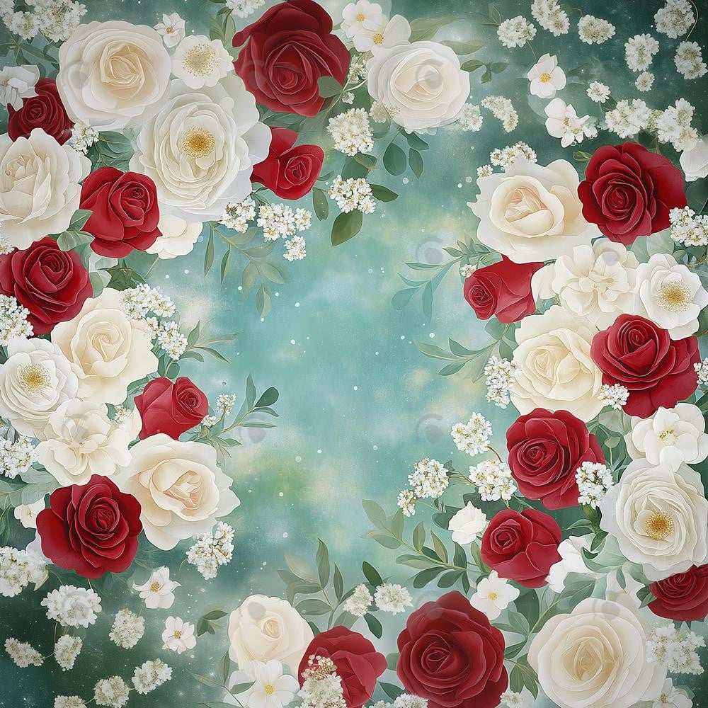 Allenjoy Winter Christmas Floral Art Photography Backdrop Gbsx-01192