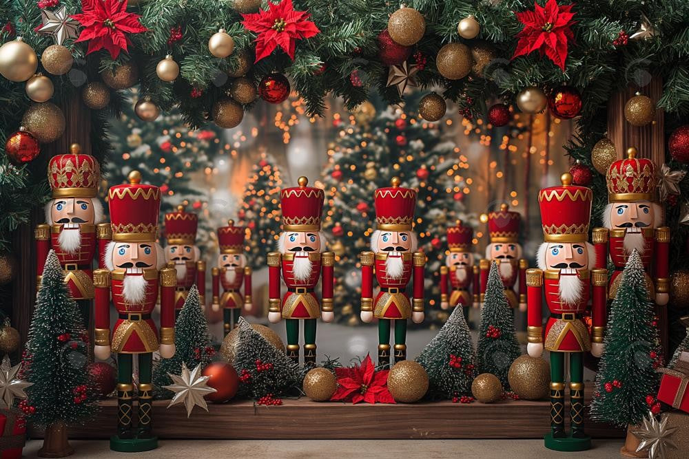 Winter Christmas Nutcracker Store Photography Backdrop GBSX-99976