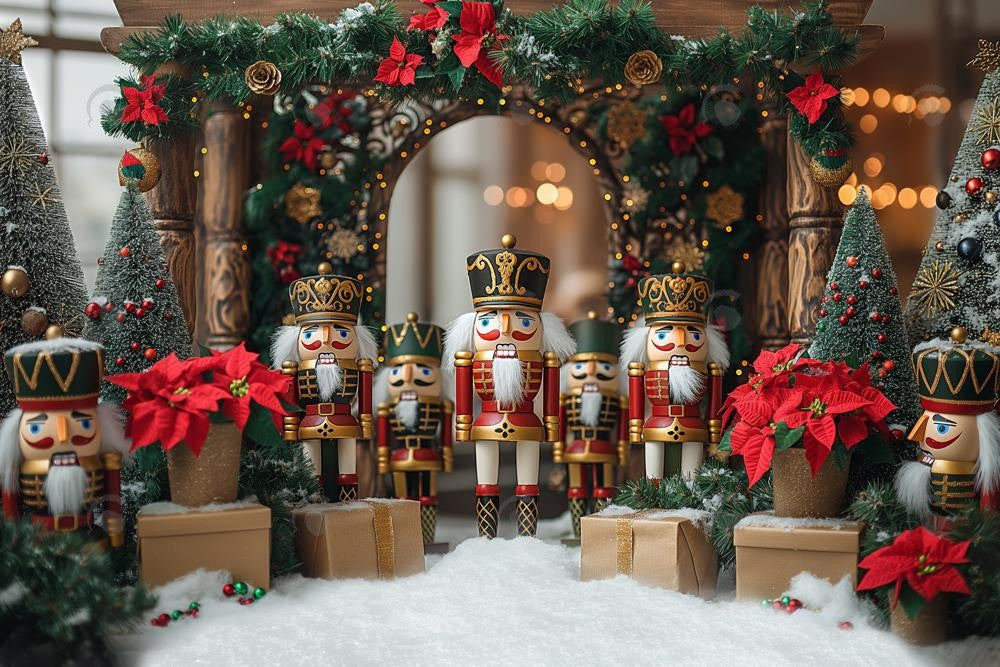 Winter Christmas Nutcracker Store Photography Backdrop GBSX-99977