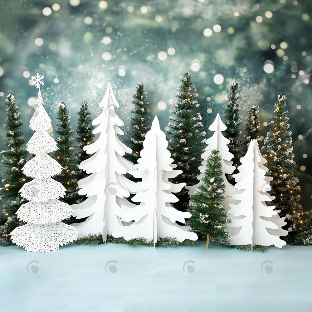 Allenjoy Winter Frosted Forest Photography Backdrop Gbsx-01136