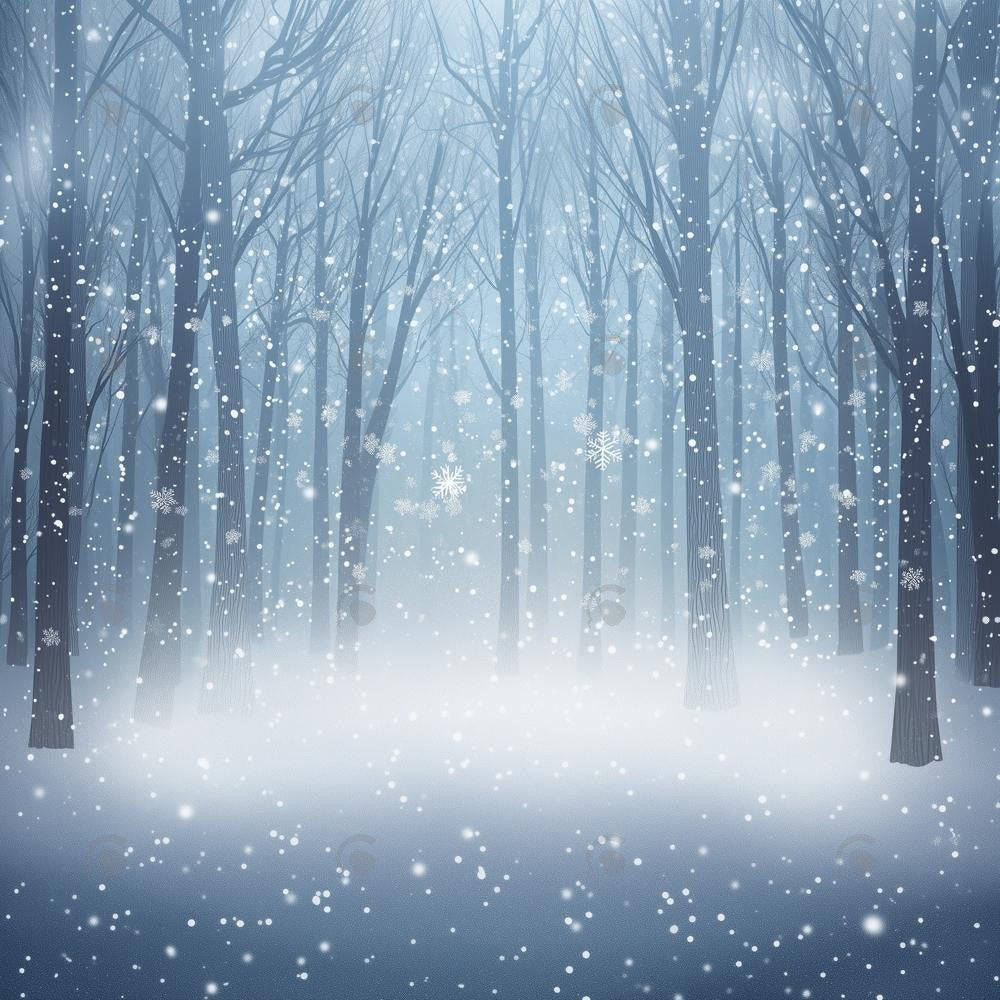 Allenjoy Winter Frozen Forest Photography Backdrop Gbsx-01193