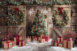 Allenjoy Winter Rustic Barn Door Photography Backdrop GBSX-00062