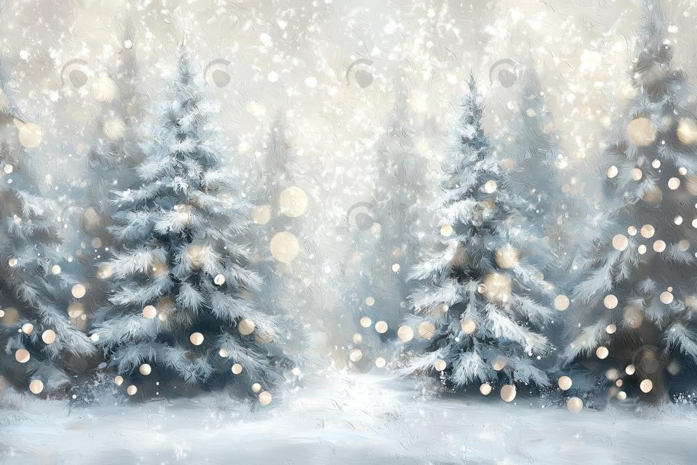 Allenjoy Winter Wonderland Snowy Forest Photography Backdrop Gbsx-01139
