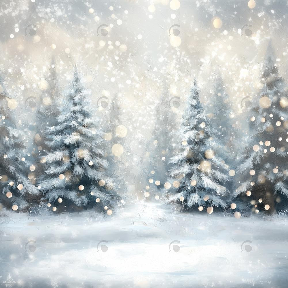 Allenjoy Winter Wonderland Snowy Forest Photography Backdrop Gbsx-01139