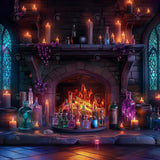 Allenjoy Witch Haven Fireplace Photography Backdrop Gbsx-00887