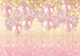 Rose Gold Bokeh Balloons Backdrop