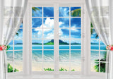 Summer Beach Window Backdrop