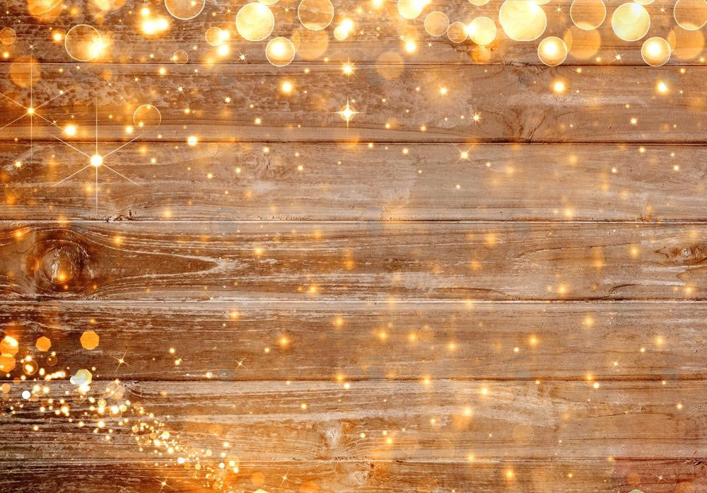 Rustic Wood Gold Glitter Photography Backdrop