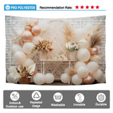 Allenjoy Beige Pastel Balloons Decor Photography Backdrop Rustic Wedding Baby Shower Bridal Portrait Photoshoot Background