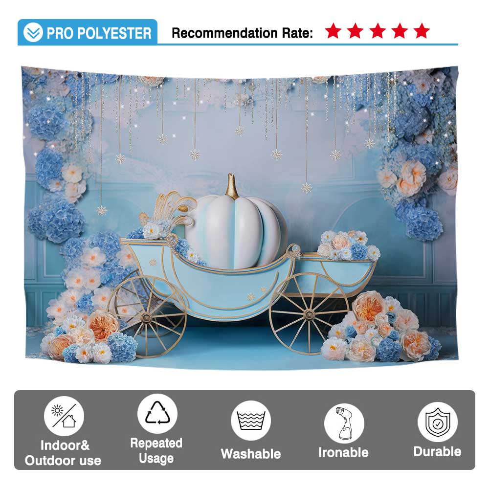 Allenjoy Carriage Backdrop Little Princess Party Decorations Photo Studio Booth Photoshoot Props