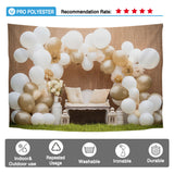 Allenjoy Boho Ivory Nude Brown Wedding Photography Backdrop Apricot Cream Birthday Party Decoration Newborn Portraits Photo Props