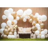 Allenjoy Boho Ivory Nude Brown Wedding Photography Backdrop Apricot Cream Birthday Party Decoration Newborn Portraits Photo Props