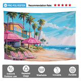 Allenjoy Tropical Landscape Photography Backdrop Beach Scene Palm Trees Photoshoot Background