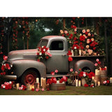 Allenjoy Valentine's Day Floral Truck Photography Backdrop Vintage Roses Candles Decorations Photoshoot Background
