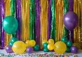 Mardi Gras Balloon Confetti Backdrop