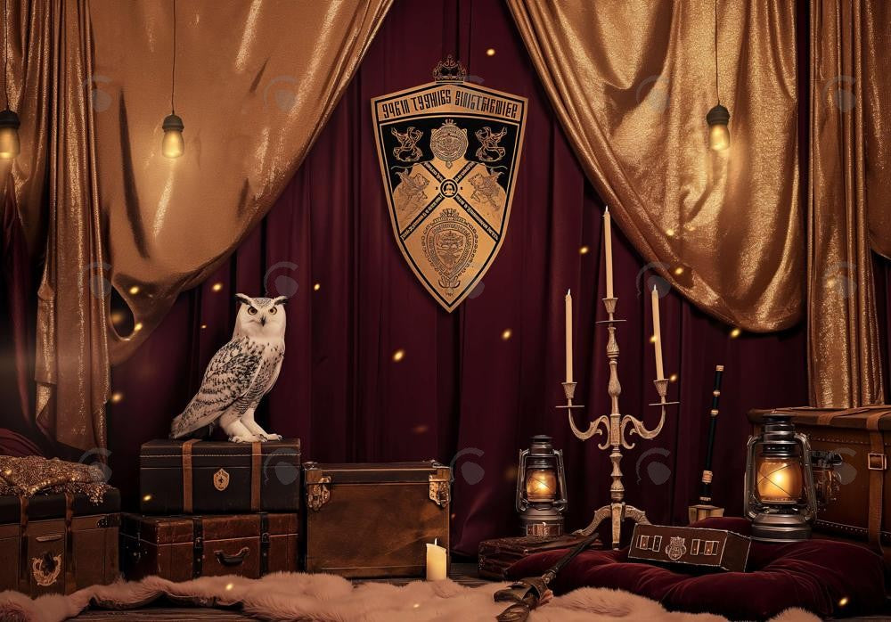 Magic Owl Party Scene Backdrop