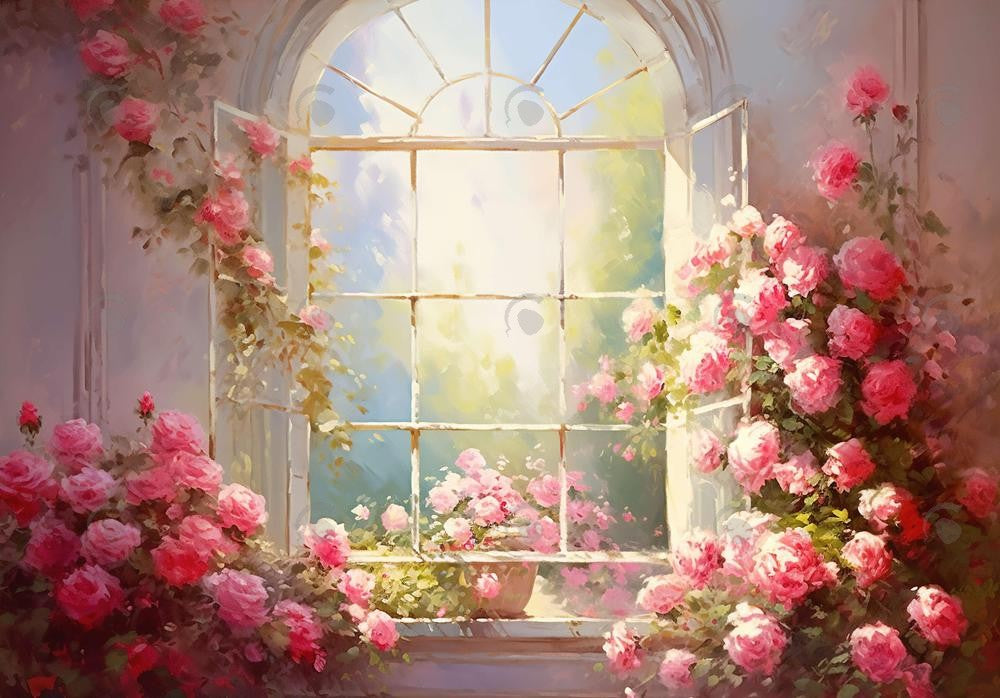 Romantic Floral Window Backdrop