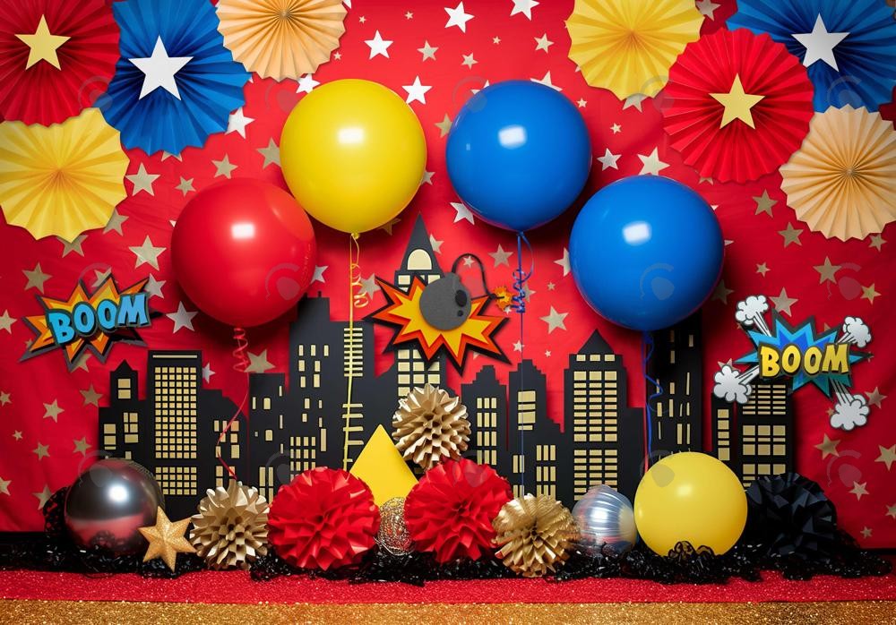 Super Hero Backdrop For Boy Girl Photography Pictures
