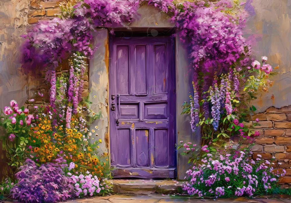 Lavender Floral Door Backdrop