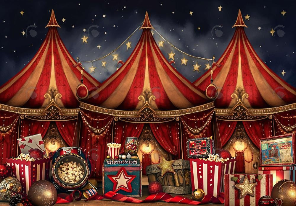 circus tent backdrop Retro Circus Backdrop 6.5x6.5ft (2x2m) / Pro Polyester