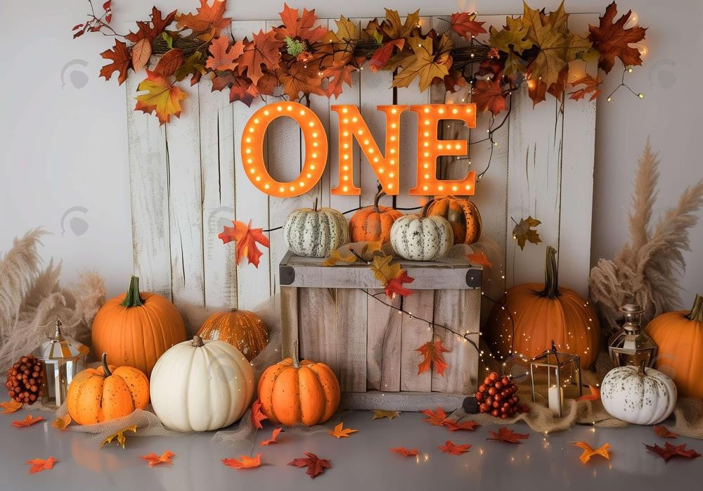 Autumn 1St Birthday Pumpkin Backdrop