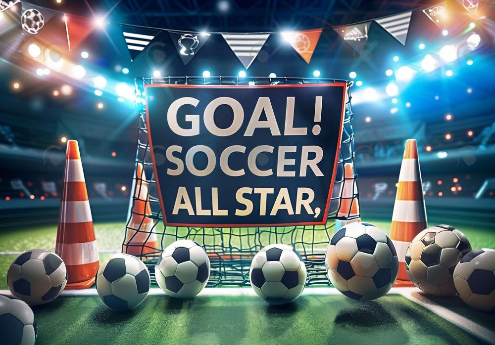 Soccer Field Star Sports Backdrop