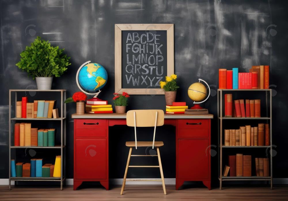 Back To School Chalkboard Classroom Backdrop