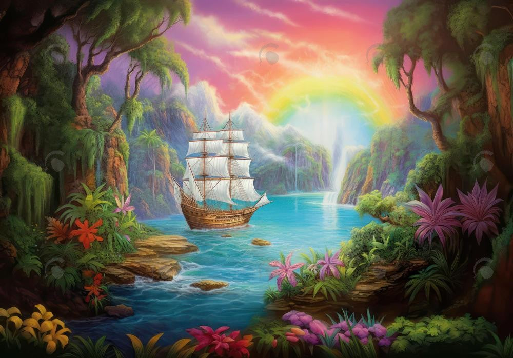 We Can Fly Neverland Forest Painting Backdrop